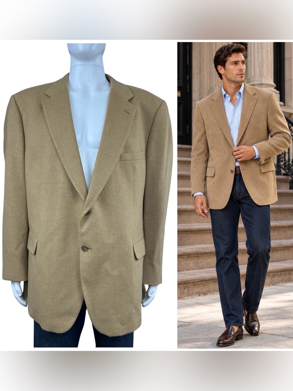 Brooks Brothers 100% Camel Hair Blazer 50R Sport Coat Old Money Preppy Luxury